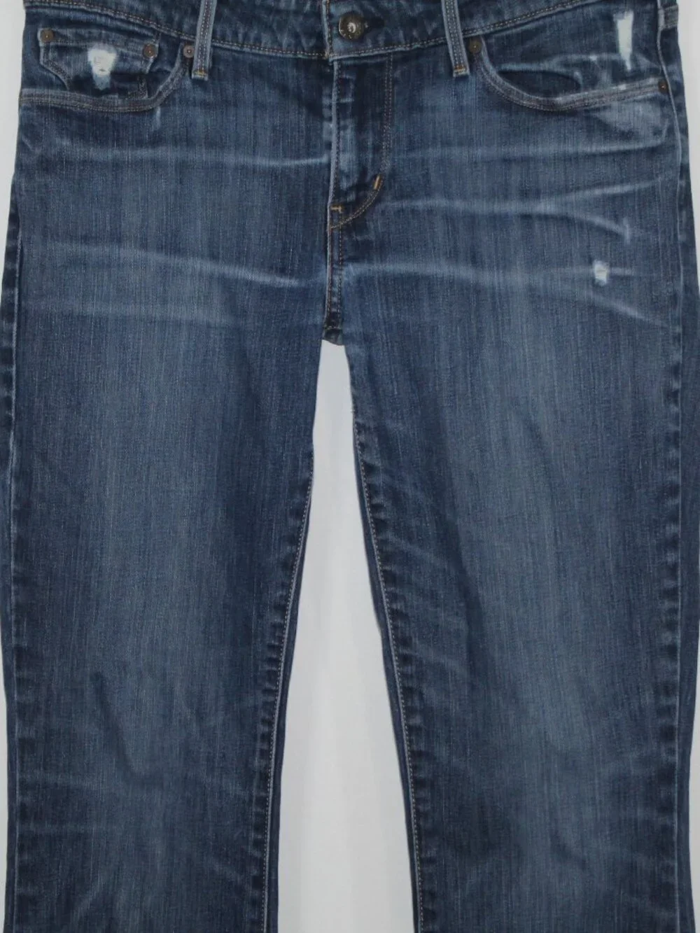 Y2K Levi's low rise demi curve skinny bootcut dark wash distressed